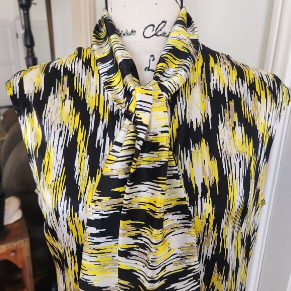 Buchanan and Kang Striking Blouse with Self Tie at Neck Sz 6 - Picture 2 of 11